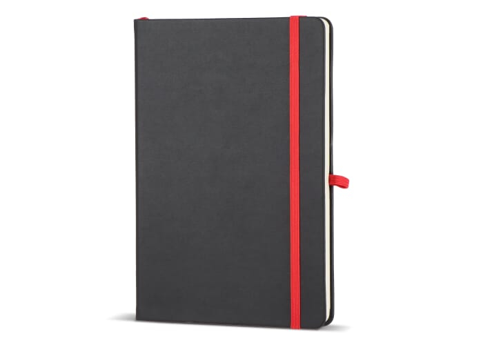 Carnet à personnaliser A5 pour gravure laser Iroko noir / Rouge